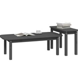 VidaXL 2-delige Salontafelset massief grenenhout grijs