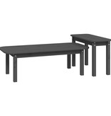 VidaXL 2-delige Salontafelset massief grenenhout grijs