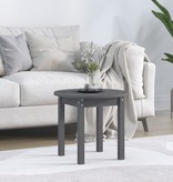 VidaXL Salontafel Ø 45x40 cm massief grenenhout grijs
