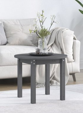 VidaXL Salontafel Ø 55x45 cm massief grenenhout grijs