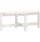 VidaXL Salontafel 87x48x35 cm massief grenenhout wit