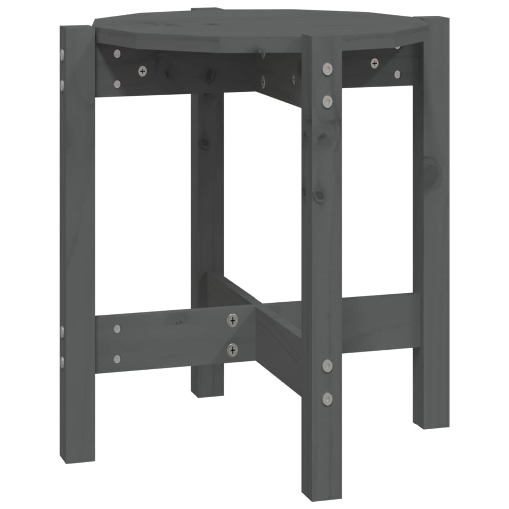 VidaXL Salontafel Ø 42,5x45 cm massief grenenhout grijs