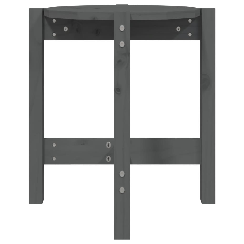 VidaXL Salontafel Ø 42,5x45 cm massief grenenhout grijs