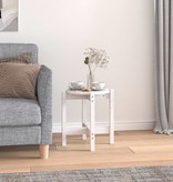 VidaXL Salontafel Ø 42,5x45 cm massief grenenhout wit