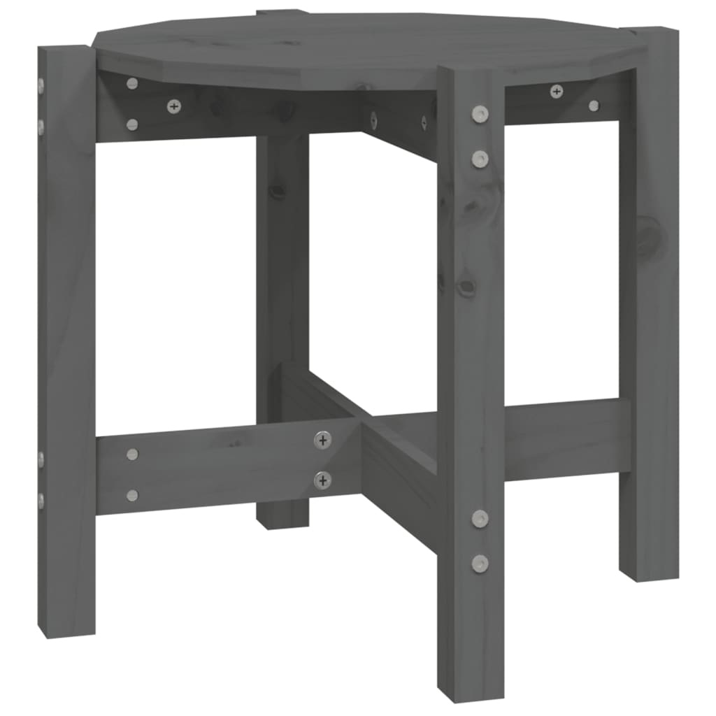 VidaXL Salontafel Ø 52,5x45 cm massief grenenhout grijs