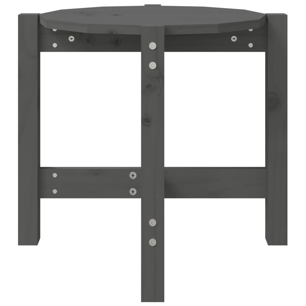 VidaXL Salontafel Ø 52,5x45 cm massief grenenhout grijs