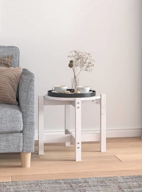 VidaXL Salontafel Ø 52,5x45 cm massief grenenhout wit