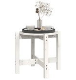 VidaXL Salontafel Ø 52,5x45 cm massief grenenhout wit