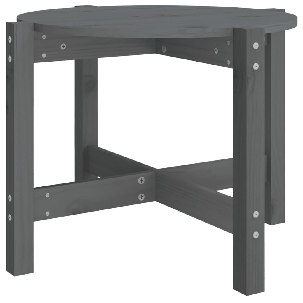VidaXL Salontafel Ø 62,5x45 cm massief grenenhout grijs