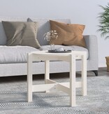VidaXL Salontafel Ø62,5x45 cm massief grenenhout wit