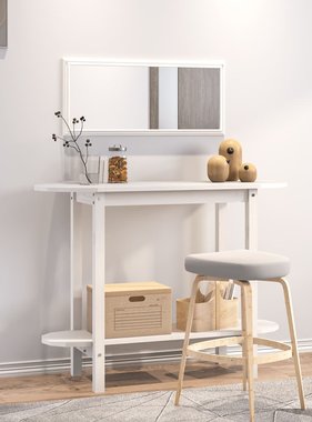 VidaXL Wandtafel 110x40x80 cm massief grenenhout wit