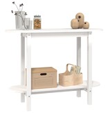 VidaXL Wandtafel 110x40x80 cm massief grenenhout wit