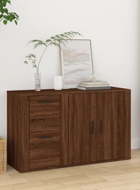 VidaXL Dressoir 100x33x59,5 cm bewerkt hout bruineikenkleurig