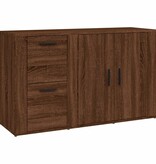 VidaXL Dressoir 100x33x59,5 cm bewerkt hout bruineikenkleurig