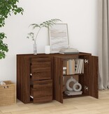 VidaXL Dressoir 100x33x59,5 cm bewerkt hout bruineikenkleurig