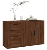 VidaXL Dressoir 100x33x59,5 cm bewerkt hout bruineikenkleurig