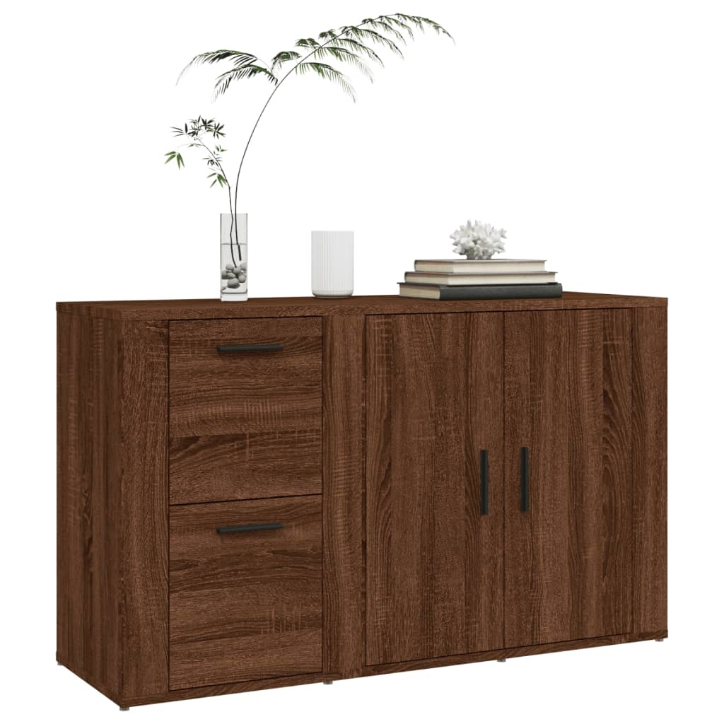 VidaXL Dressoir 100x33x59,5 cm bewerkt hout bruineikenkleurig