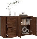 VidaXL Dressoir 100x33x59,5 cm bewerkt hout bruineikenkleurig