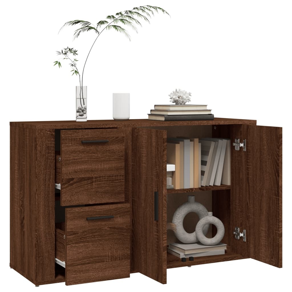 VidaXL Dressoir 100x33x59,5 cm bewerkt hout bruineikenkleurig
