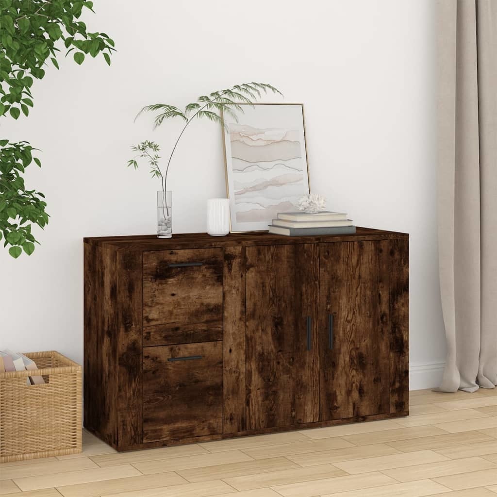 VidaXL Dressoir 100x33x59,5 cm bewerkt hout gerookt eikenkleurig