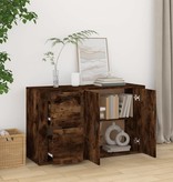 VidaXL Dressoir 100x33x59,5 cm bewerkt hout gerookt eikenkleurig