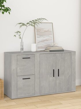 VidaXL Dressoir 100x33x59,5 cm bewerkt hout betongrijs