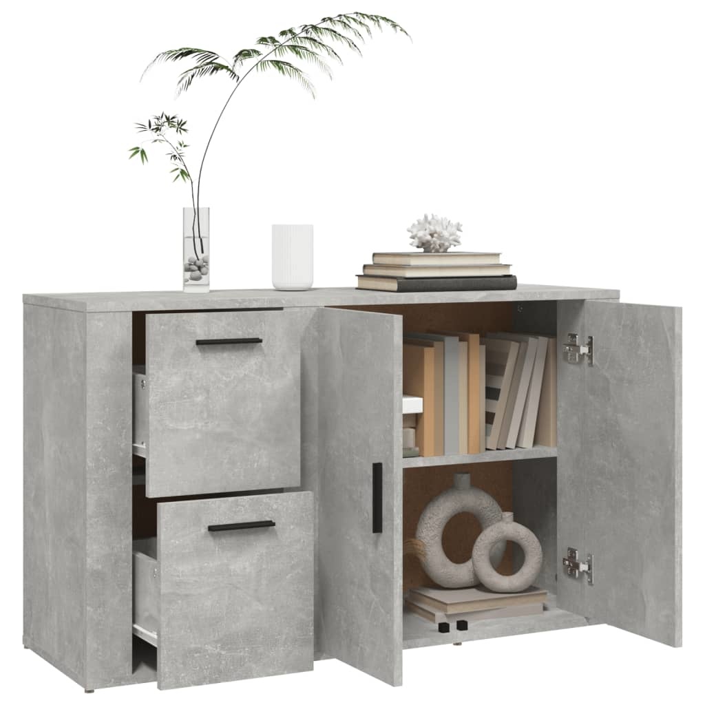 VidaXL Dressoir 100x33x59,5 cm bewerkt hout betongrijs