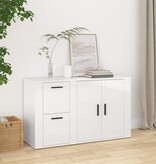 VidaXL Dressoir 100x33x59,5 cm bewerkt hout hoogglans wit