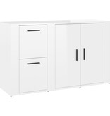 VidaXL Dressoir 100x33x59,5 cm bewerkt hout hoogglans wit