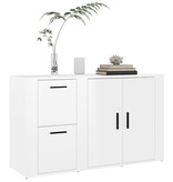 VidaXL Dressoir 100x33x59,5 cm bewerkt hout hoogglans wit