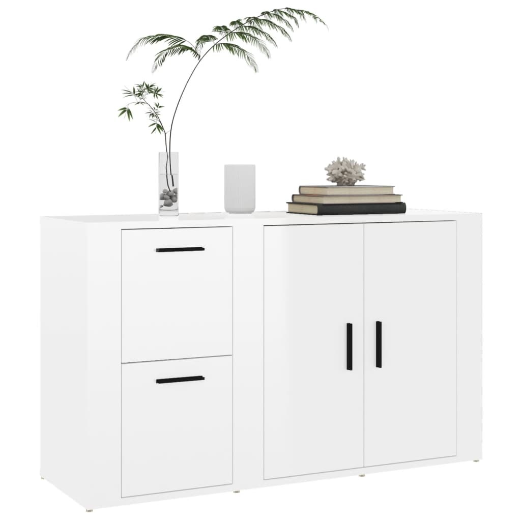 VidaXL Dressoir 100x33x59,5 cm bewerkt hout hoogglans wit