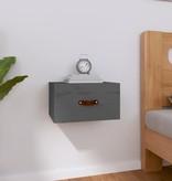 VidaXL Nachtkastje wandgemonteerd 40x29,5x22 cm grijs