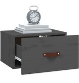 VidaXL Nachtkastje wandgemonteerd 40x29,5x22 cm grijs