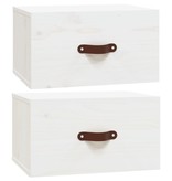 VidaXL Nachtkastjes 2 st wandgemonteerd 40x29,5x22 cm wit
