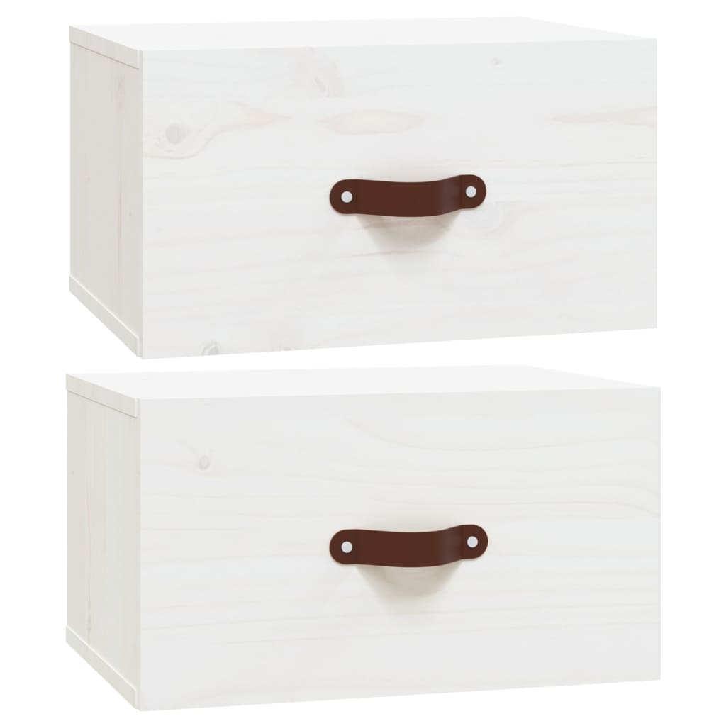 VidaXL Nachtkastjes 2 st wandgemonteerd 40x29,5x22 cm wit