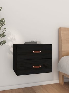 VidaXL Nachtkastje wandgemonteerd 50x36x40 cm zwart