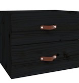 VidaXL Nachtkastje wandgemonteerd 50x36x40 cm zwart