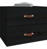 VidaXL Nachtkastje wandgemonteerd 50x36x40 cm zwart