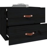 VidaXL Nachtkastje wandgemonteerd 50x36x40 cm zwart