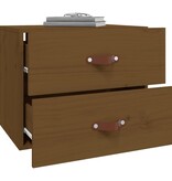 VidaXL Nachtkastjes 2 st wandgemonteerd 50x36x40 cm honingbruin