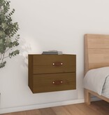 VidaXL Nachtkastje wandgemonteerd 50x36x40 cm honingbruin