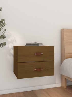 VidaXL Nachtkastje wandgemonteerd 50x36x40 cm honingbruin