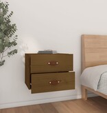 VidaXL Nachtkastje wandgemonteerd 50x36x40 cm honingbruin