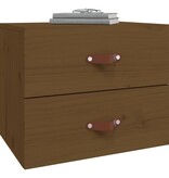 VidaXL Nachtkastje wandgemonteerd 50x36x40 cm honingbruin