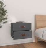 VidaXL Nachtkastjes 2 st wandgemonteerd 50x36x40 cm grijs