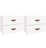 VidaXL Nachtkastjes 2 st wandgemonteerd 50x36x40 cm wit