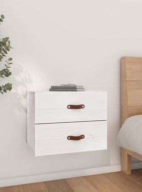 VidaXL Nachtkastje wandgemonteerd 50x36x40 cm wit