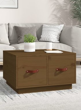 VidaXL Salontafel 60x53x35 cm massief grenenhout honingbruin