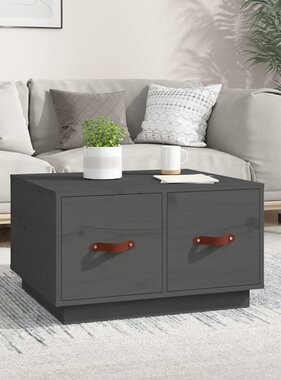 VidaXL Salontafel 60x53x35 cm massief grenenhout grijs