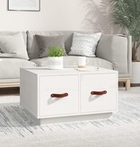 VidaXL Salontafel 60x53x35 cm massief grenenhout wit